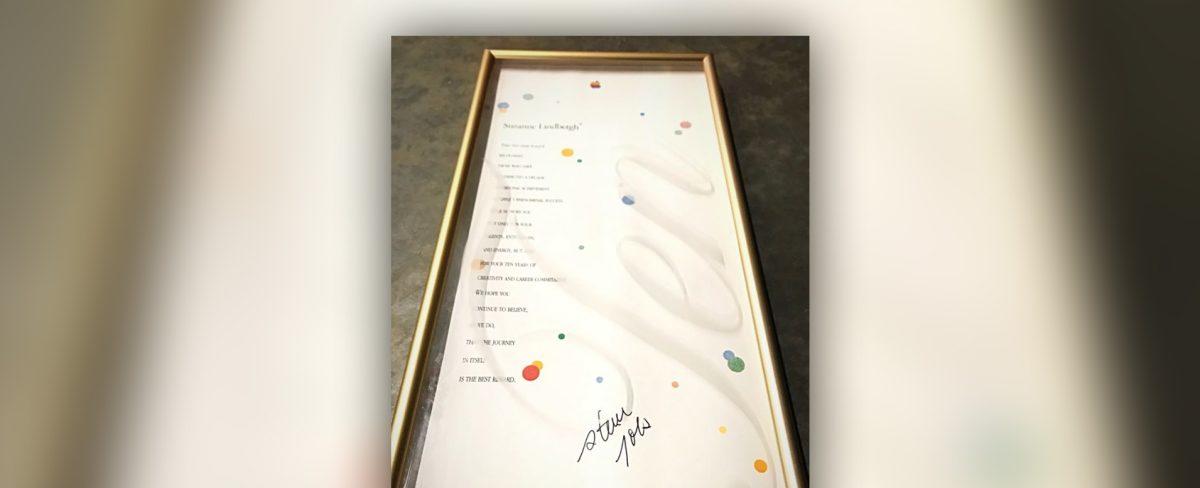 This Steve Jobs autographed award could be yours