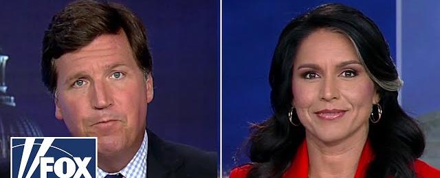 Tulsi warns Tucker how taxes could fund puberty blockers on military bases