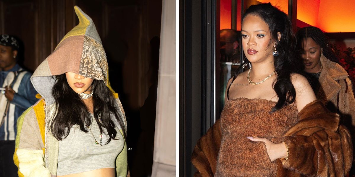See Rihanna's Two Paris Maternity Outfits, Including Baby Bump-Baring Crop Top