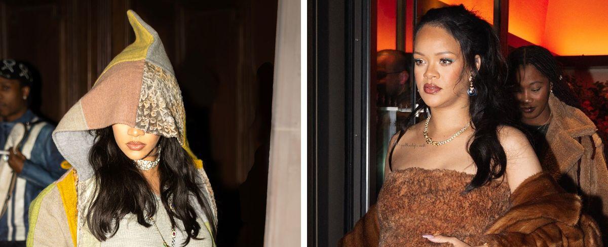 See Rihanna's Two Paris Maternity Outfits, Including Baby Bump-Baring Crop Top