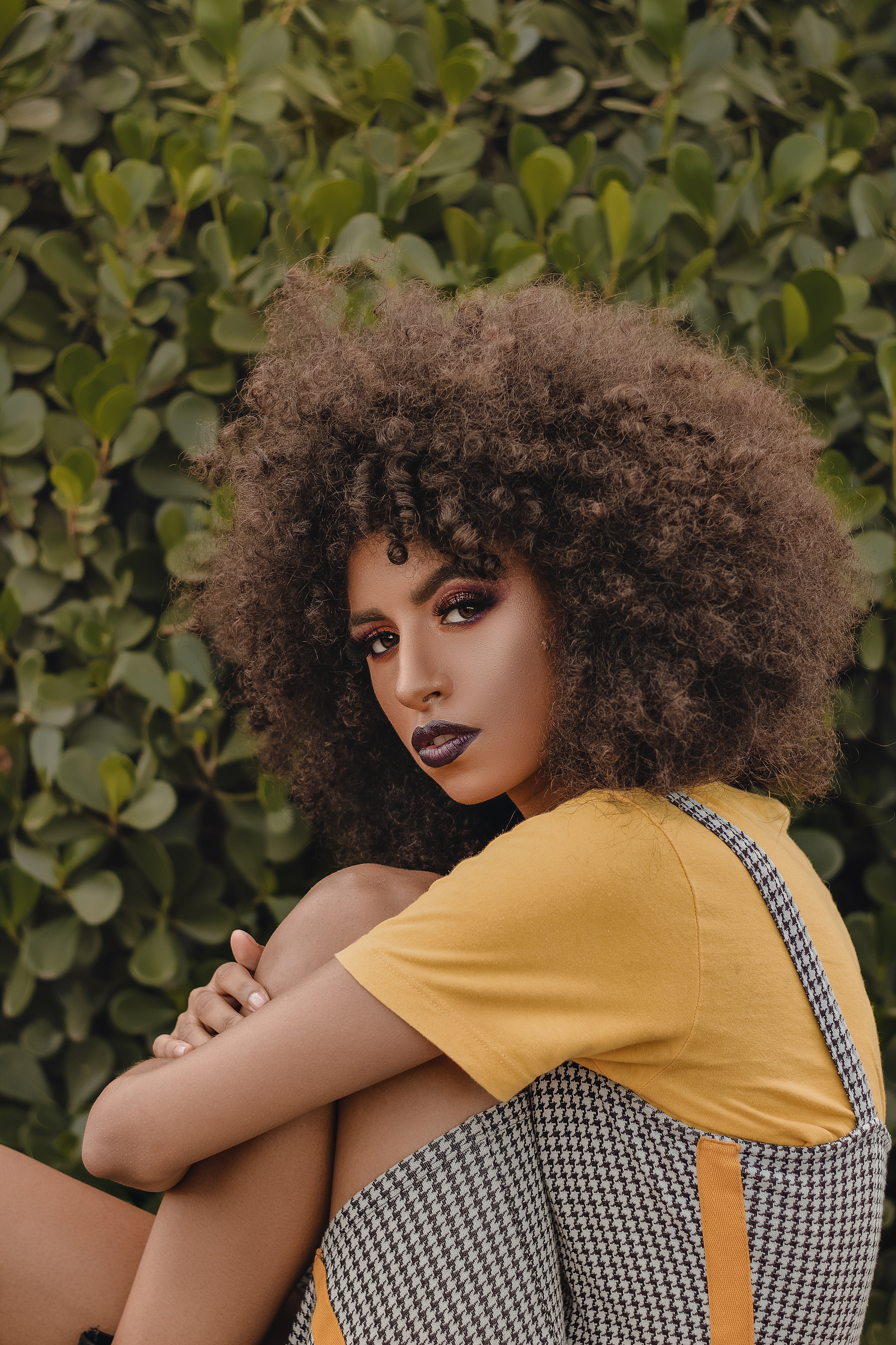 Woman with natural hair outside