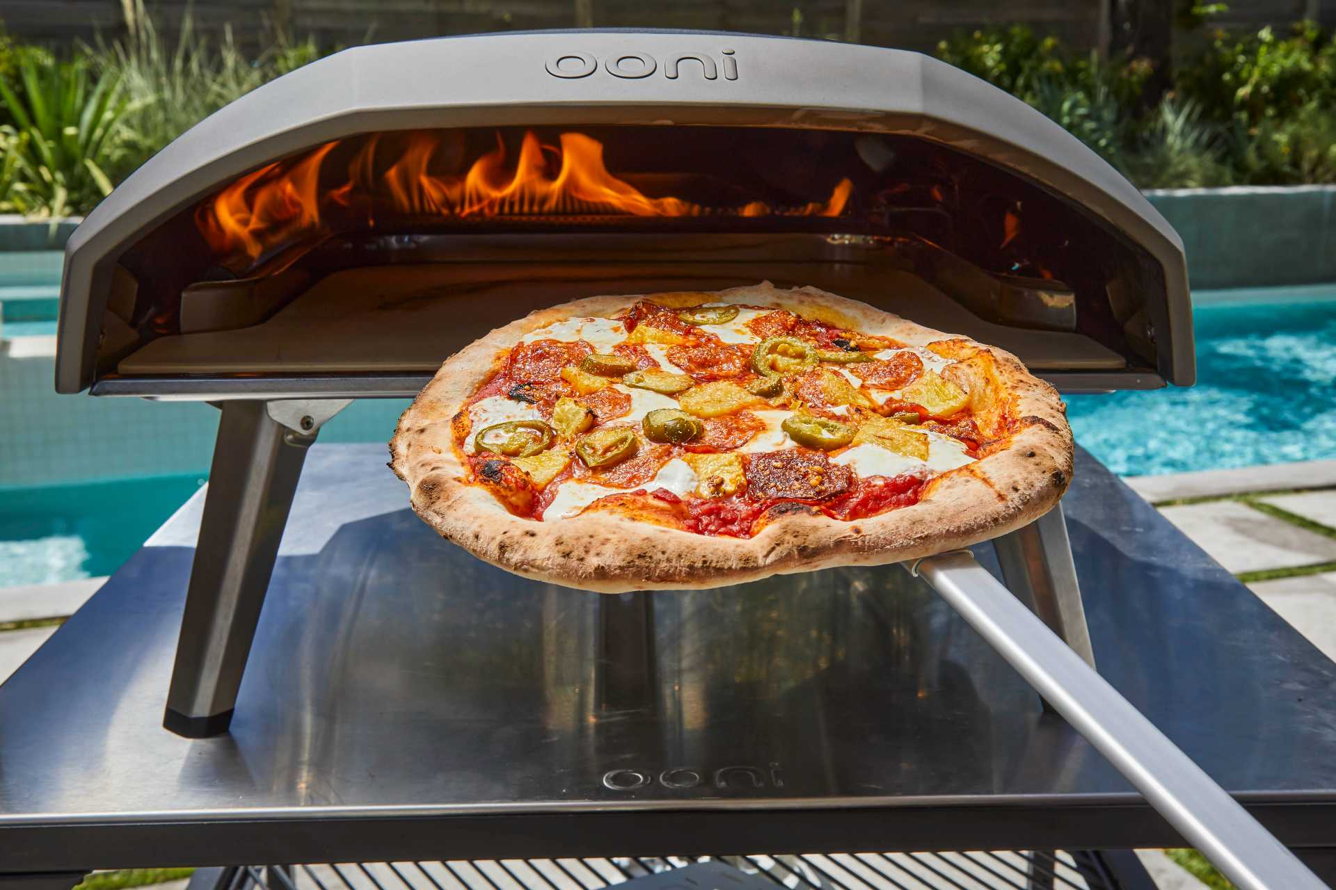 Loving my Ninja pizza oven. Jalapeno, pepp, and pineapple on a beer crust.  : r/Pizza