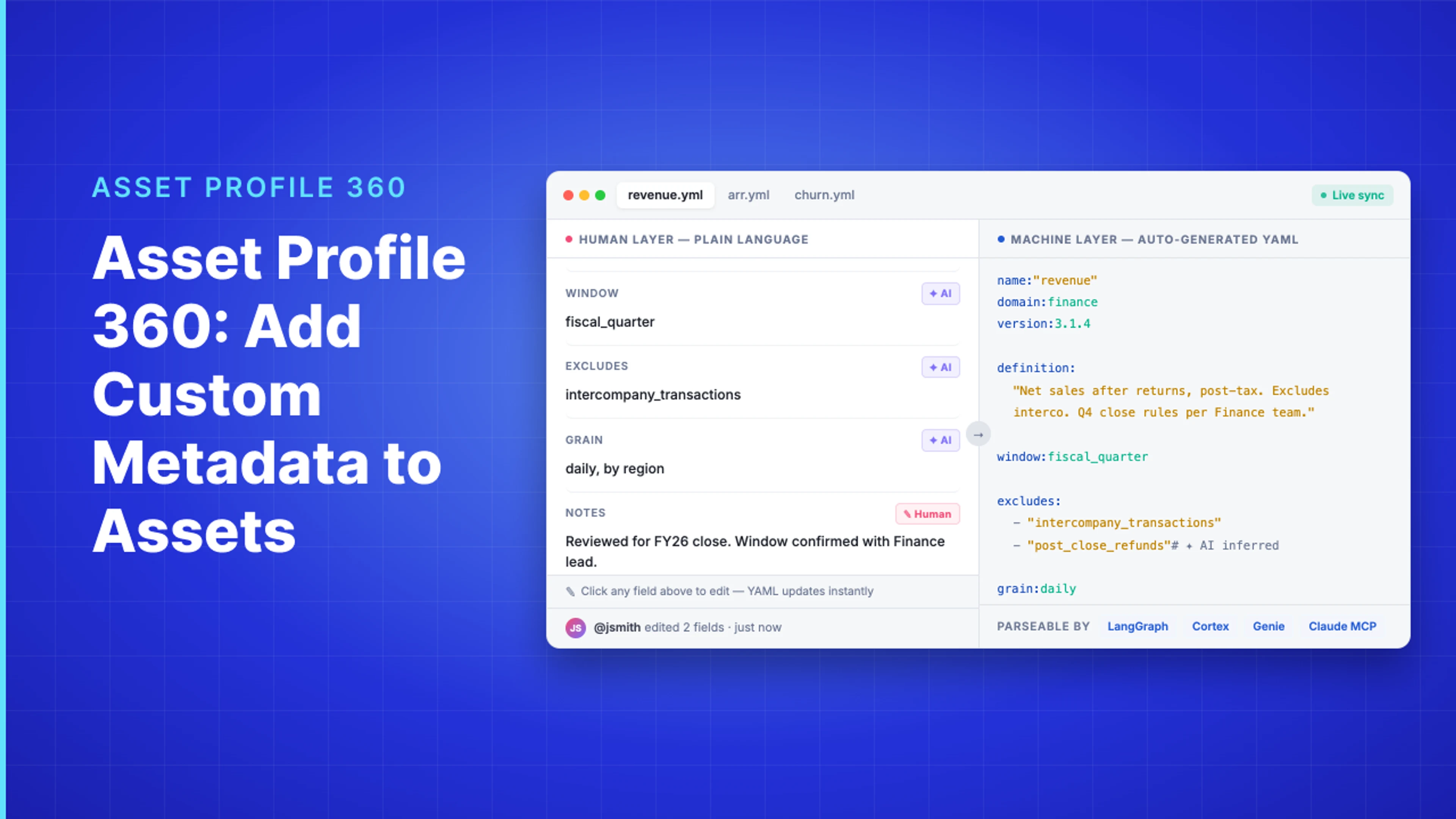 Demo Hub — Asset Profile 360: Add Custom Metadata to Assets