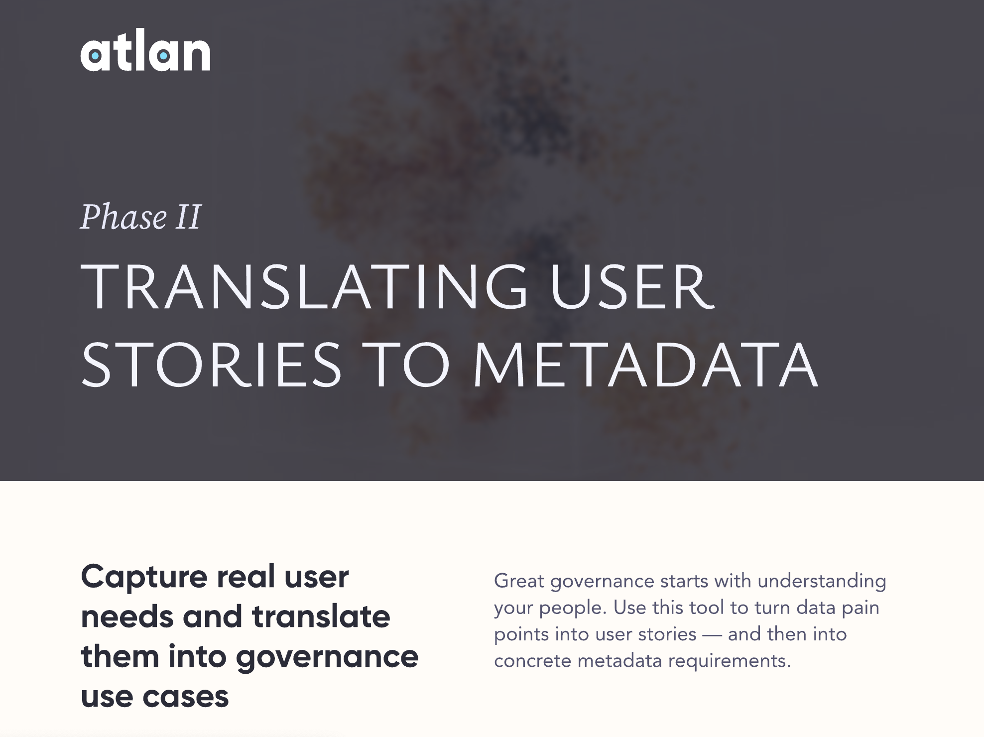 User stories to metadata sg