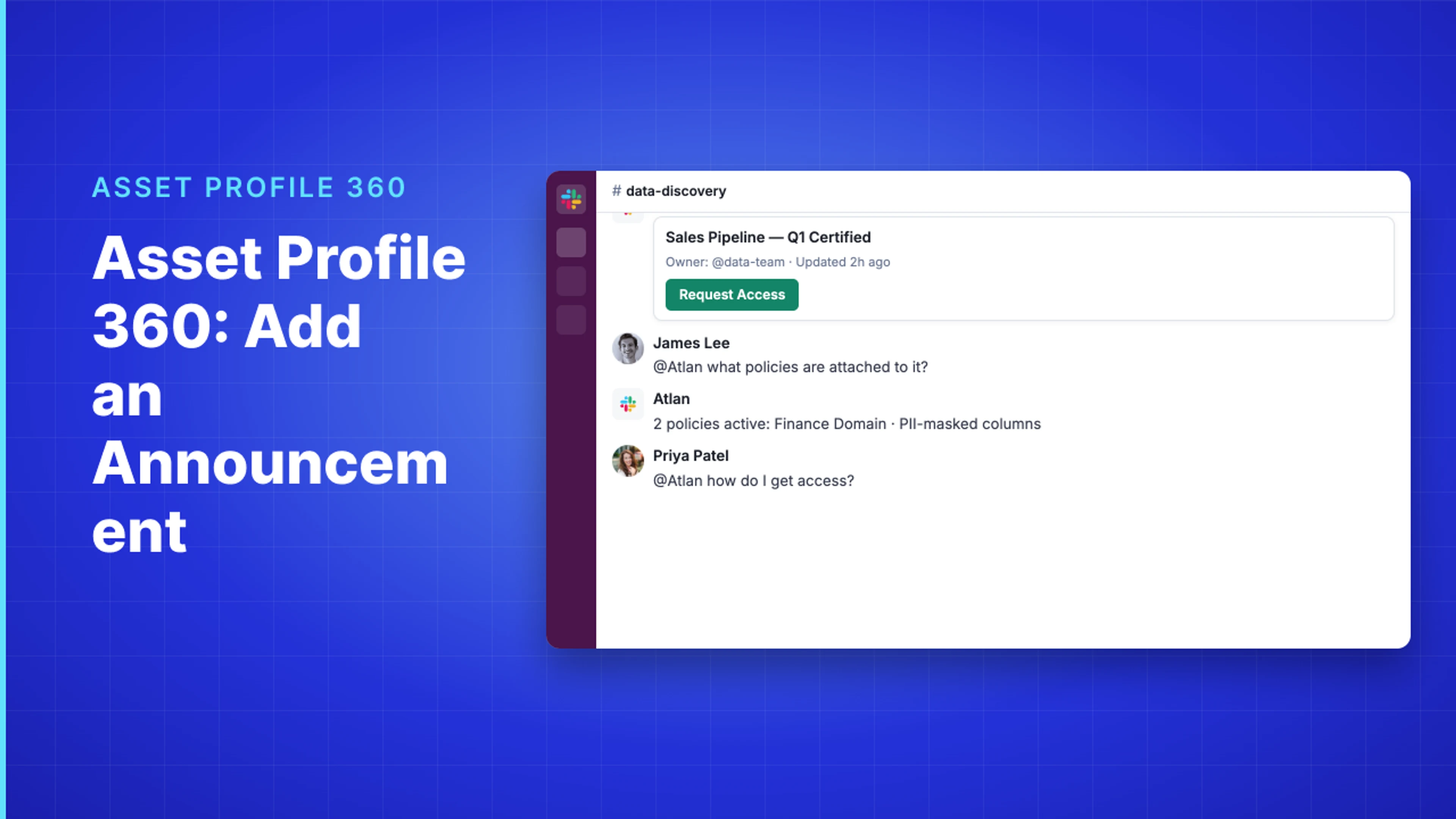 Demo Hub — Asset Profile 360: Add an Announcement