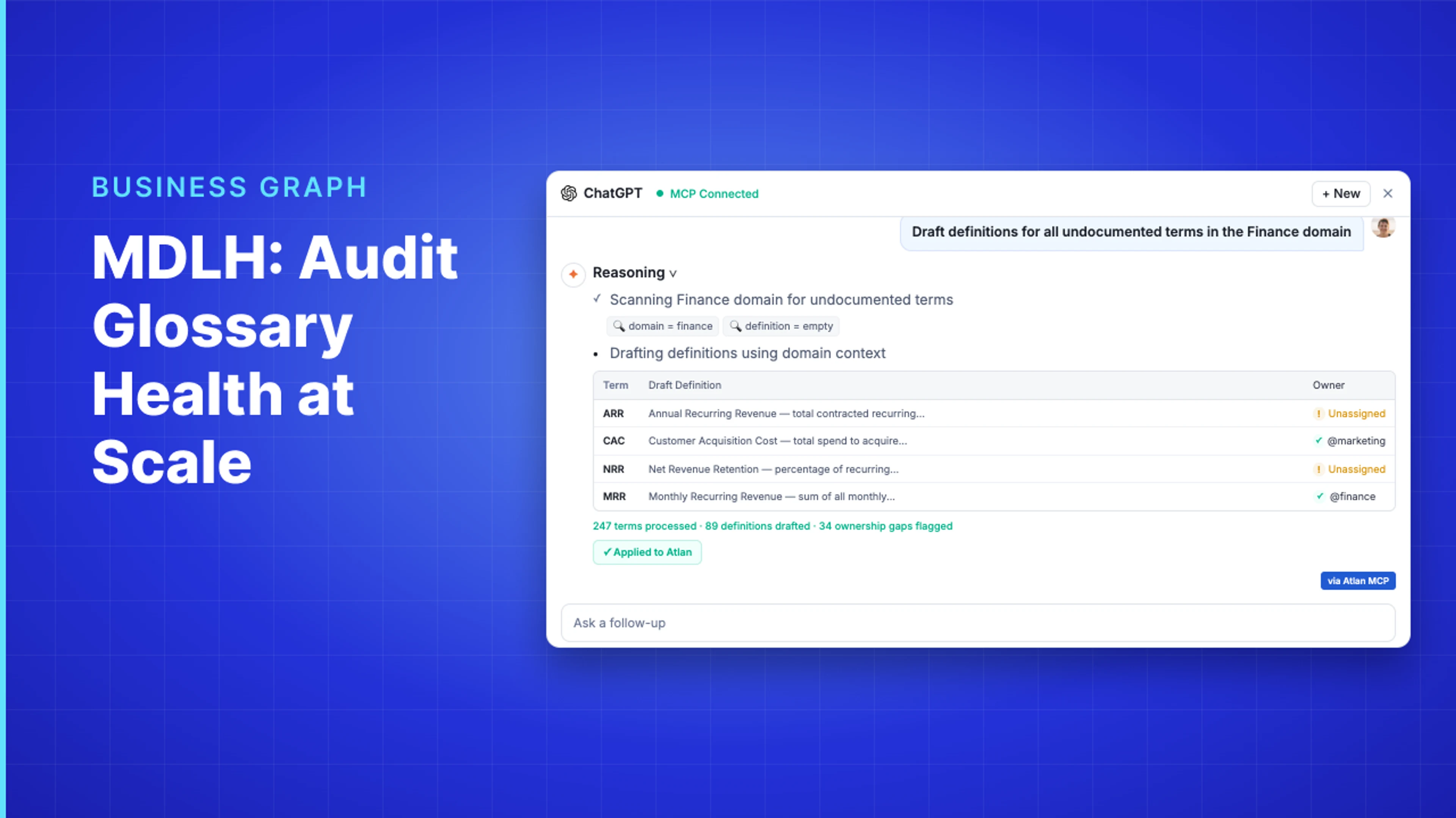 Demo Hub — MDLH: Audit Glossary Health at Scale