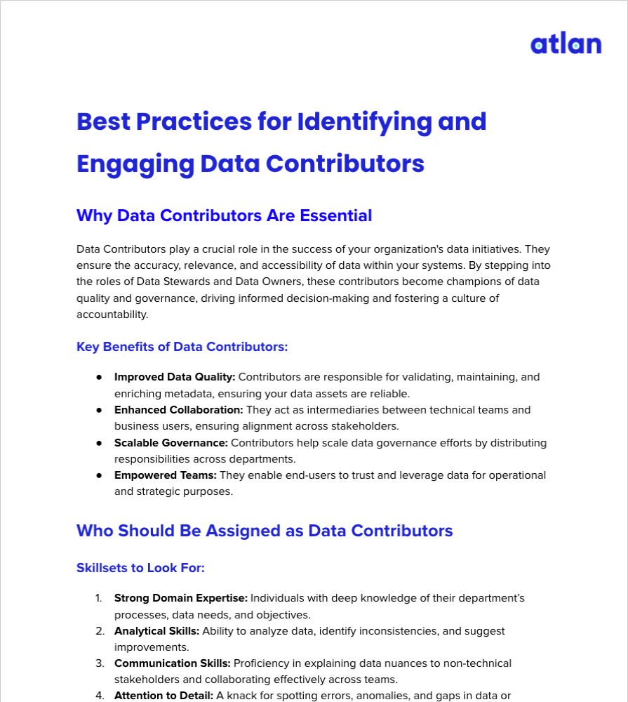 Best Practices for Identifying Contributors SG