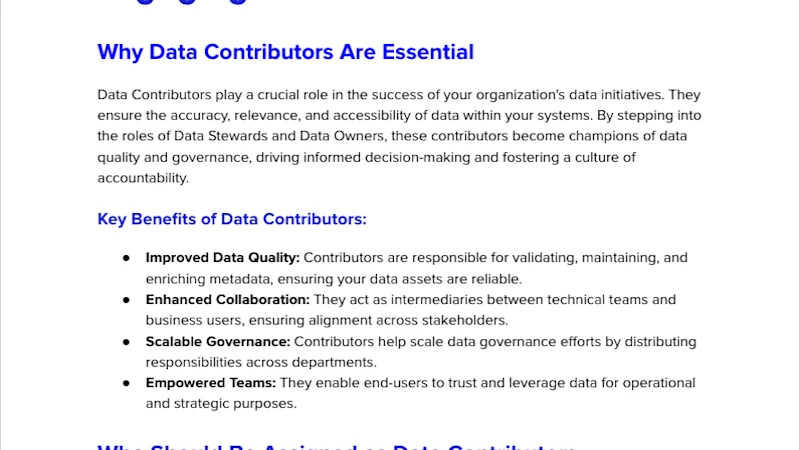 Best Practices for Identifying Contributors SG
