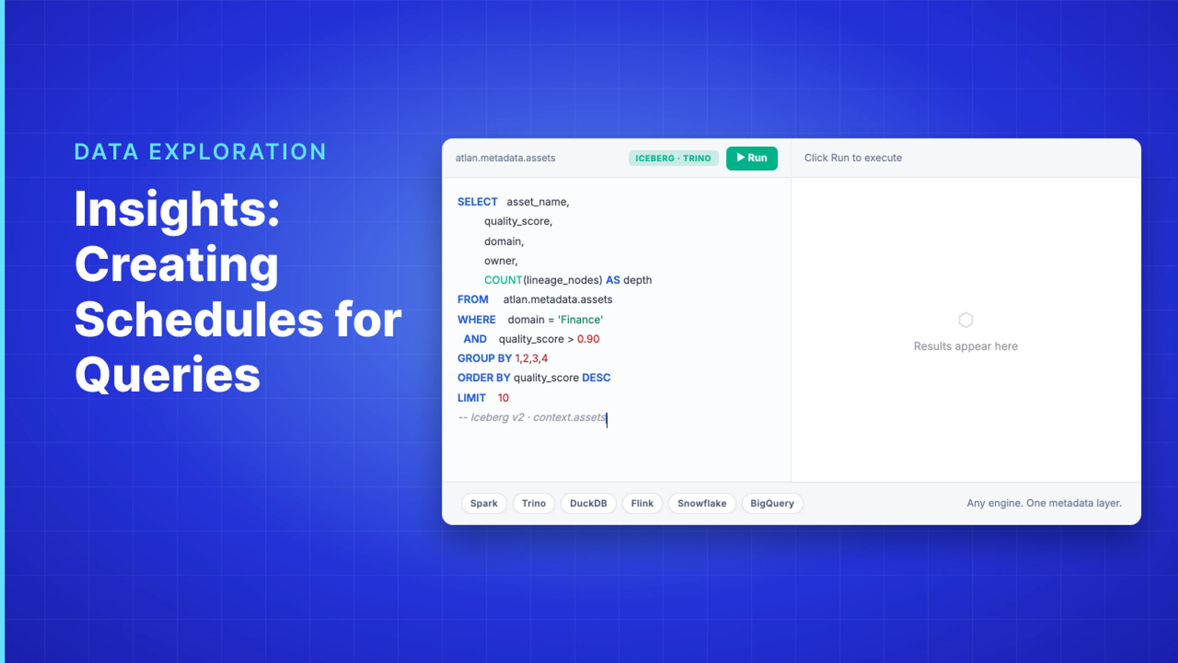 Demo Hub — Insights: Creating Schedules for Queries
