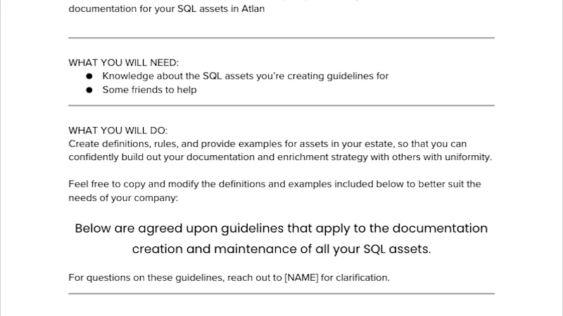 SQL Asset Enrichment Guidelines Template SG