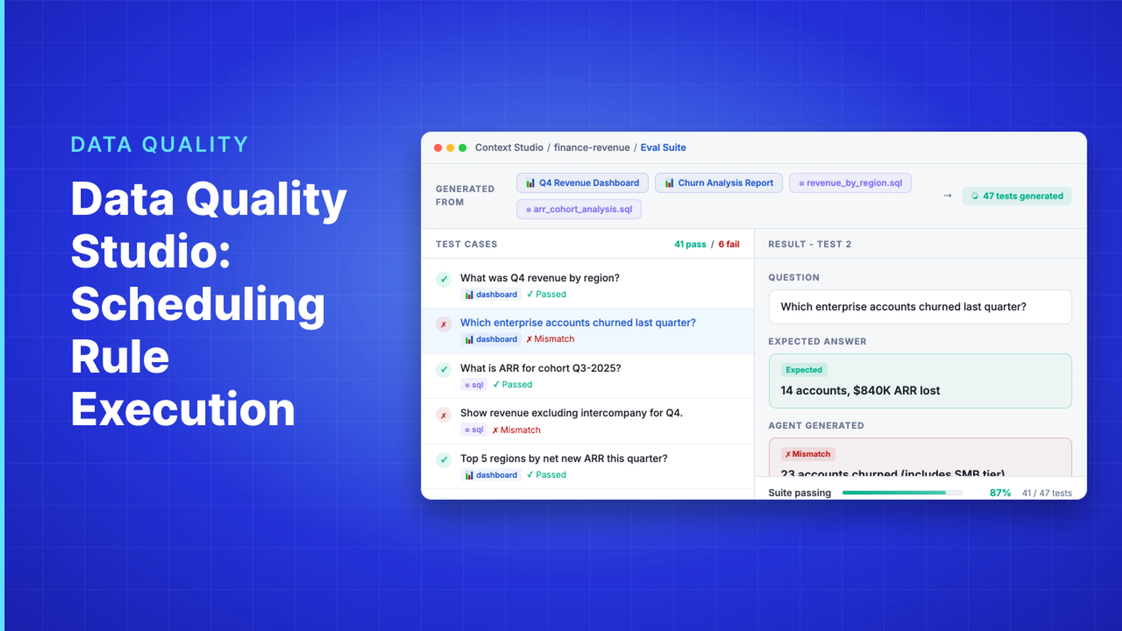 Demo Hub — Data Quality Studio: Scheduling Rule Execution