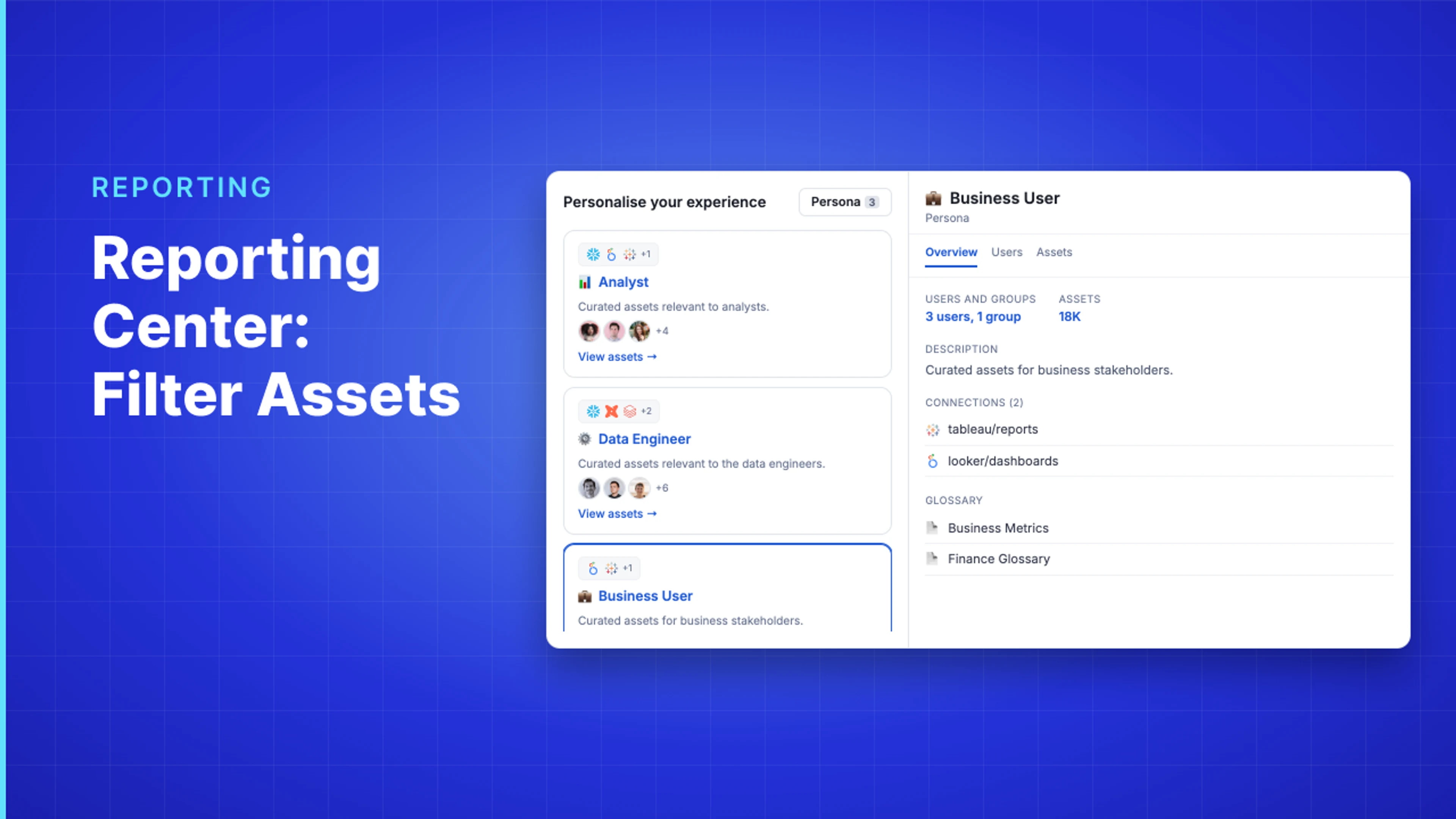 Reporting Data Filtering Library Reporting Center: Filter Assets