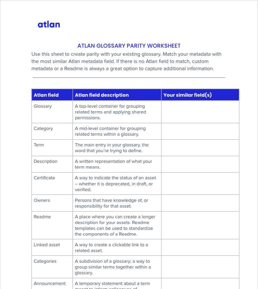 Glossary Parity SG