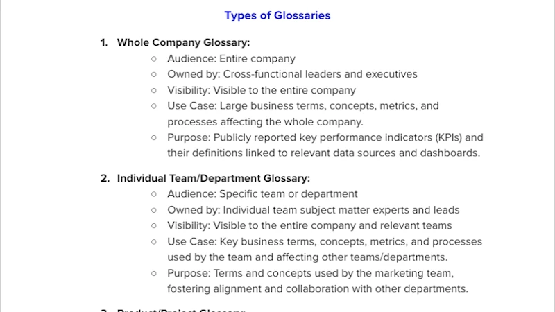 Suggested Glossary Types SG