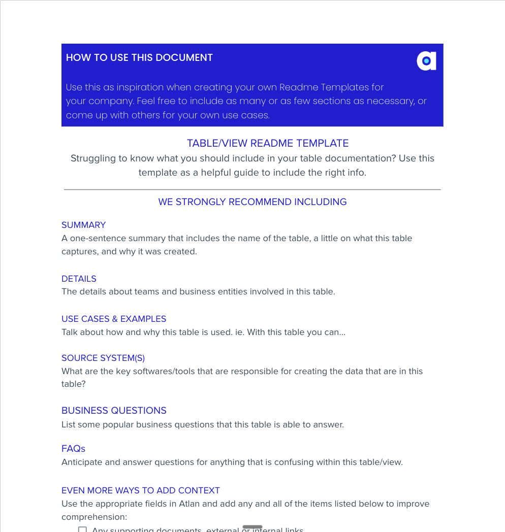 Readme table sg
