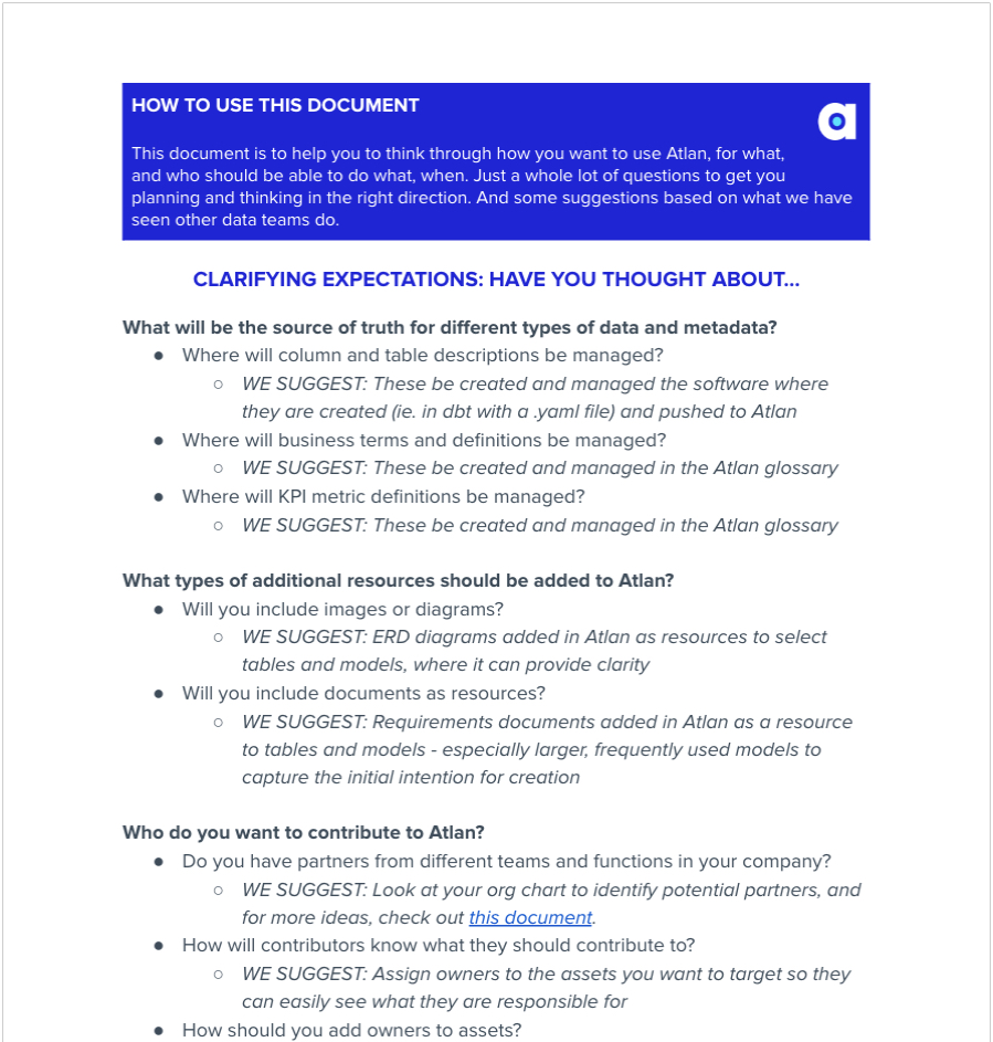 Clarifying Expectations SG
