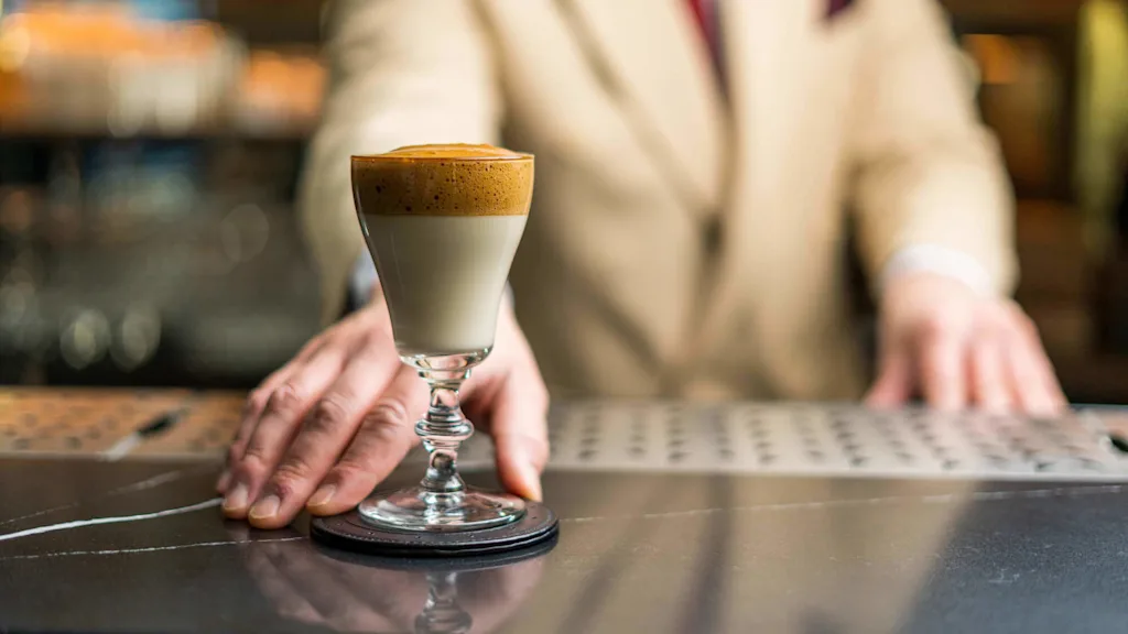 Coffee drink at bar Pier 42 in Oslo.