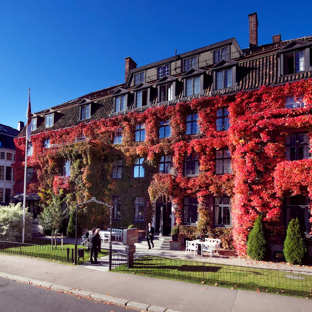 Home Hotel Gabelshus beautiful facade in autumn colors