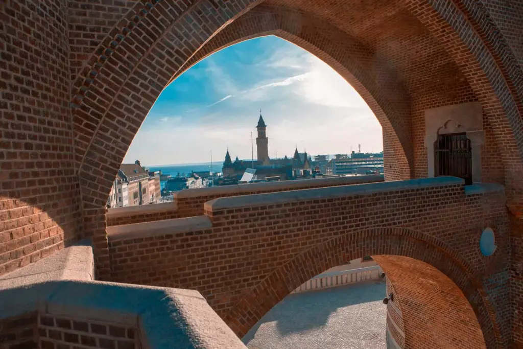 View from archway in Helsingborg Castle