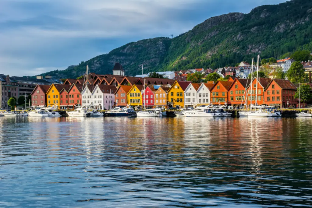 Bryggen in Bergen during summer