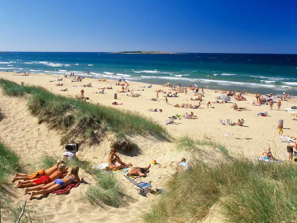 Tylosand beach in Hlmstad summer