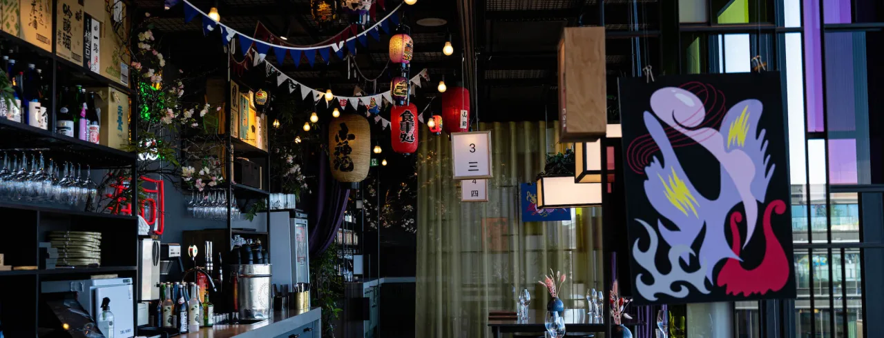 Interior at restaurant Izakaya in Stockholm.