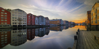 Sunset at the Nidelva river in Trondheim