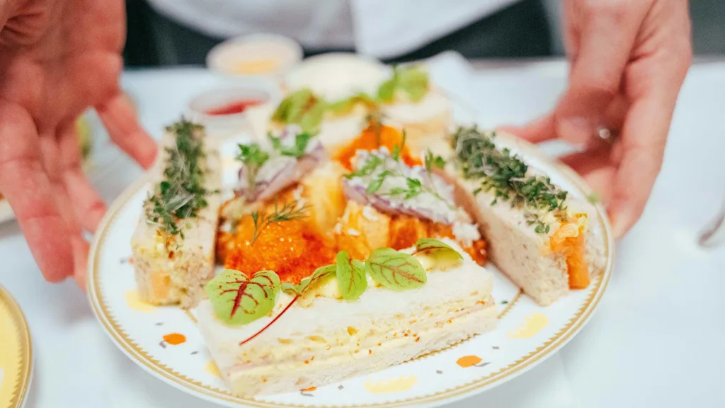 Colorful sandwich at hotel Sommerro in Oslo.