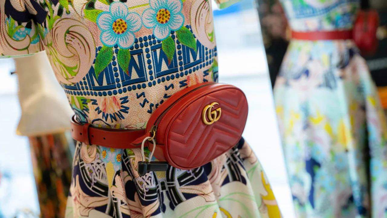 Colorful dress at vintage store in Oslo.