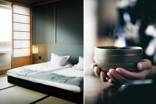 Comfortable beds and a bowl of hot tea at Yasuragi