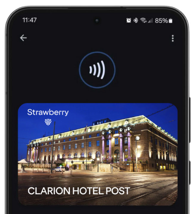 First hotel with digital keys in Google Wallet! Strawberry