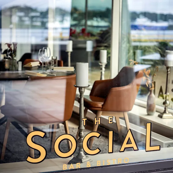 The restaurant sig of The Social Bar & Bistro.