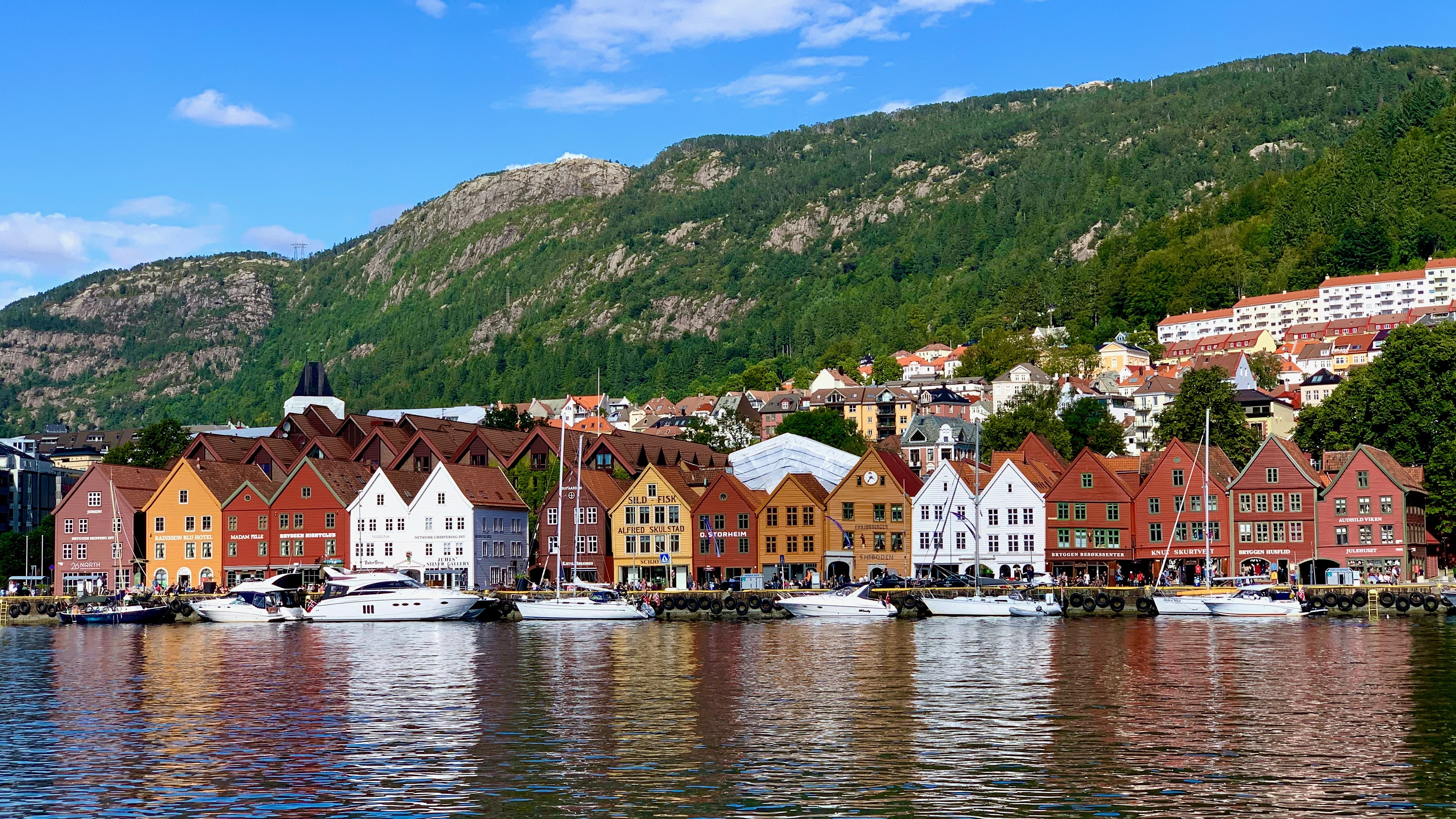 Bryggen in Bergen, Norway. Daylight