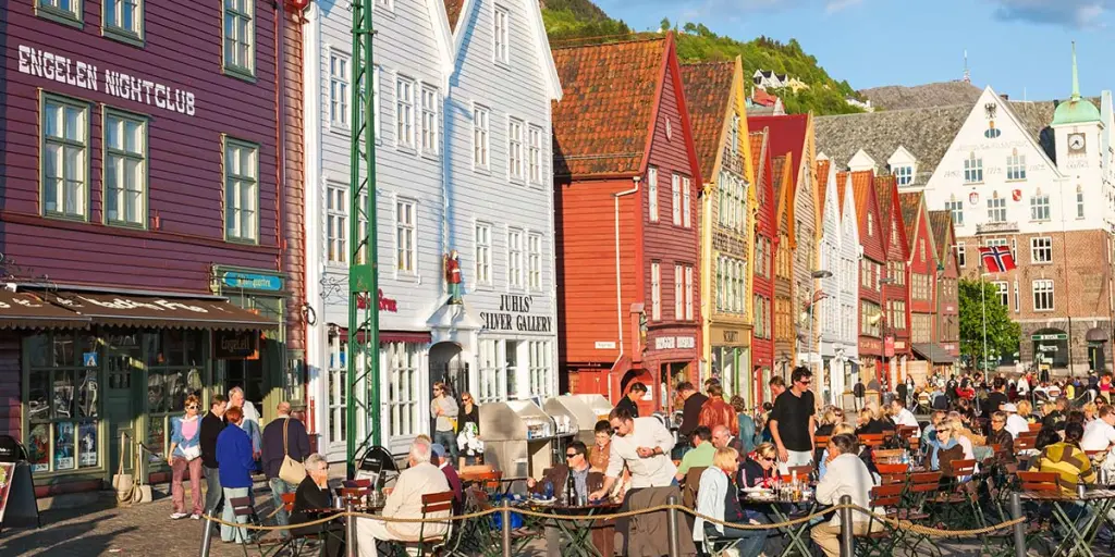 Bryggen in Norwegian coastal city, Bergen.