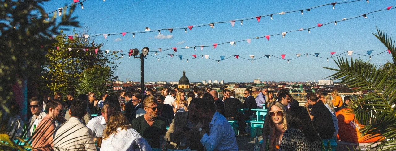 Atmosphere at the terrace of Stockholm Under Stjärnorna in Stockholm.