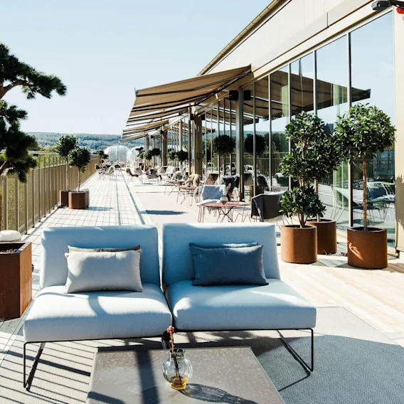 Terassen på restaurang NOR i Sundsvall på Clarion Hotel Sundsvall.