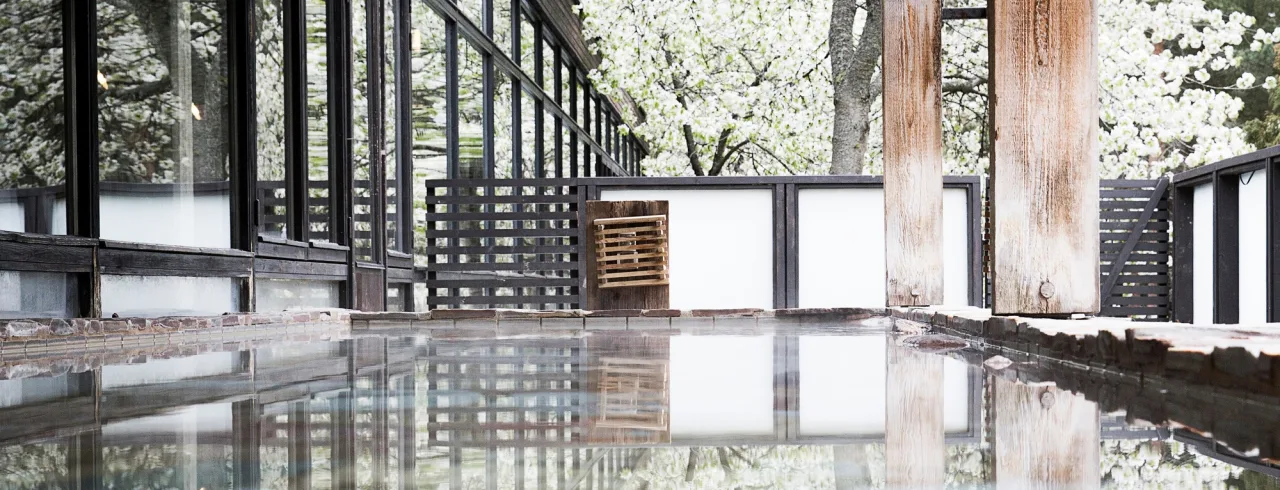 Outdoor pool at spa Yasuragi in Stockholm.