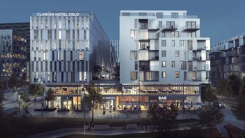 Clarion Hotel Oslo fasad rendering