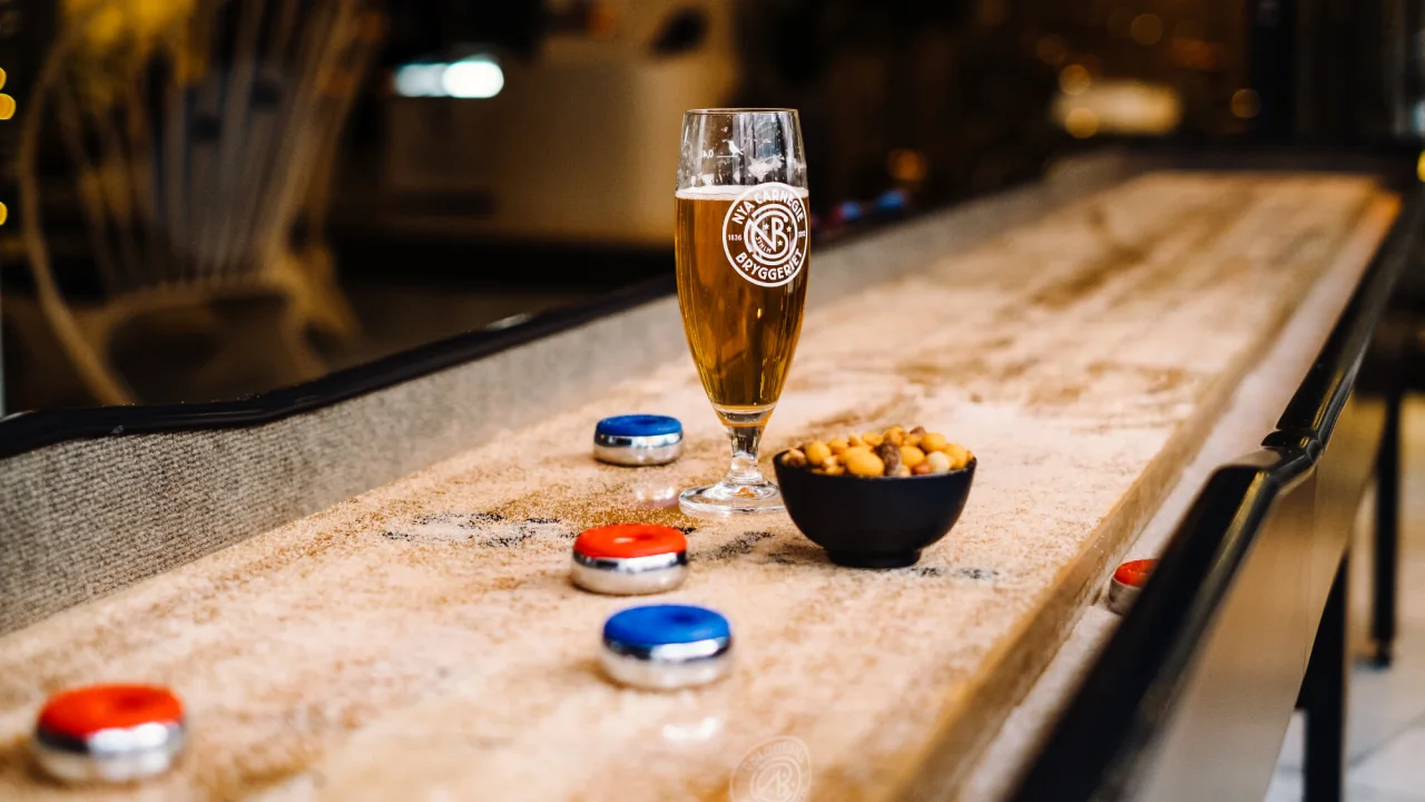 Shuffleboard at restaurant Swede Hollow in Stockholm.