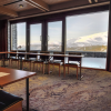 A meeting room with horse shoe seating and a wonderful view over Åreskutan, the mountains in Are. 