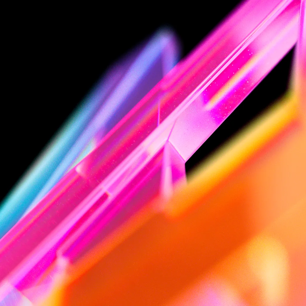 Färgglada abstrakta former i rosa, blått och orange, som framkallar energin från Melodifestivalen.