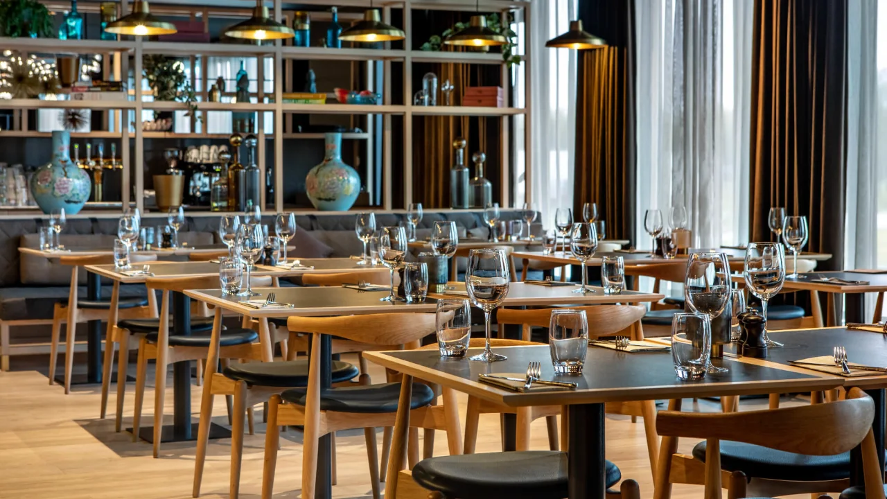 Seating area at restaurant The Social in Oslo.