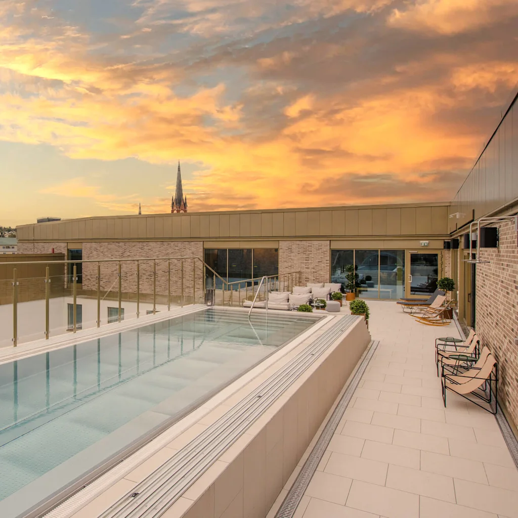 Terrace view at Elements Spa in Sundsvall.