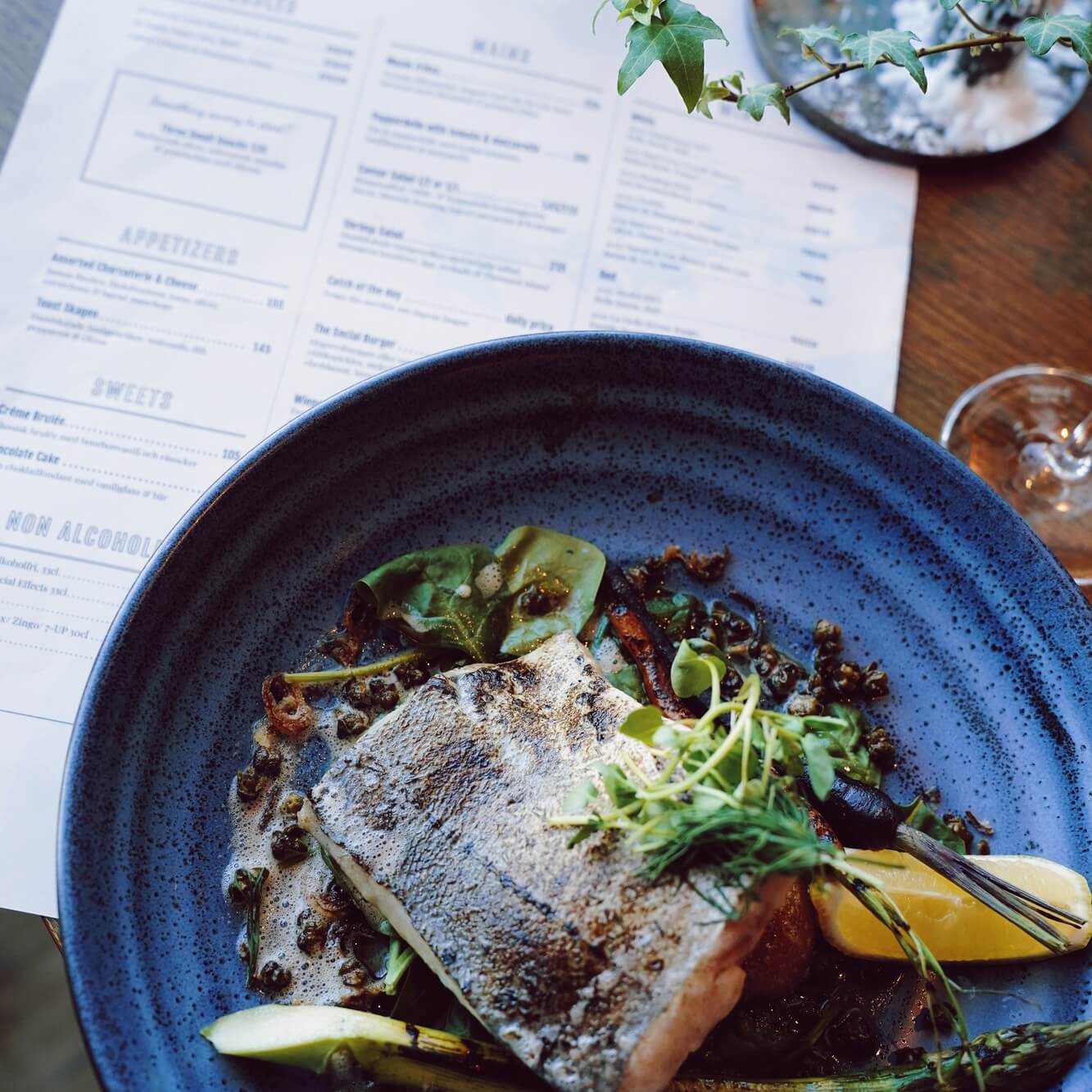 A colorful fish dish at restaurant The Social.