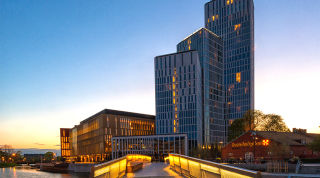 Clarion Hotel Malmö Live facade by night