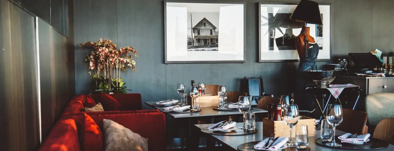 Table setting at restaurant The Social Bar & Bistro Arlanda.