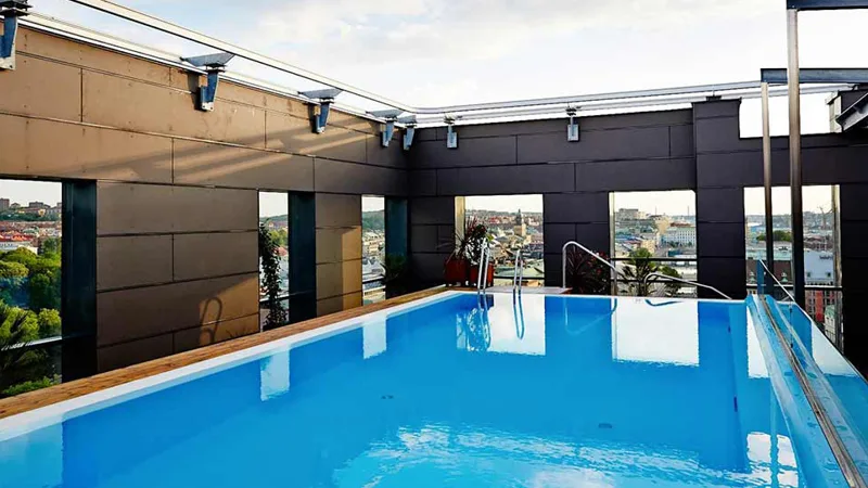 Rooftop pool at Clarion Hotel Post
