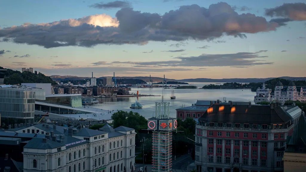 View from Calmayers Hage, rooftop at Clarion Hotel Oslo.