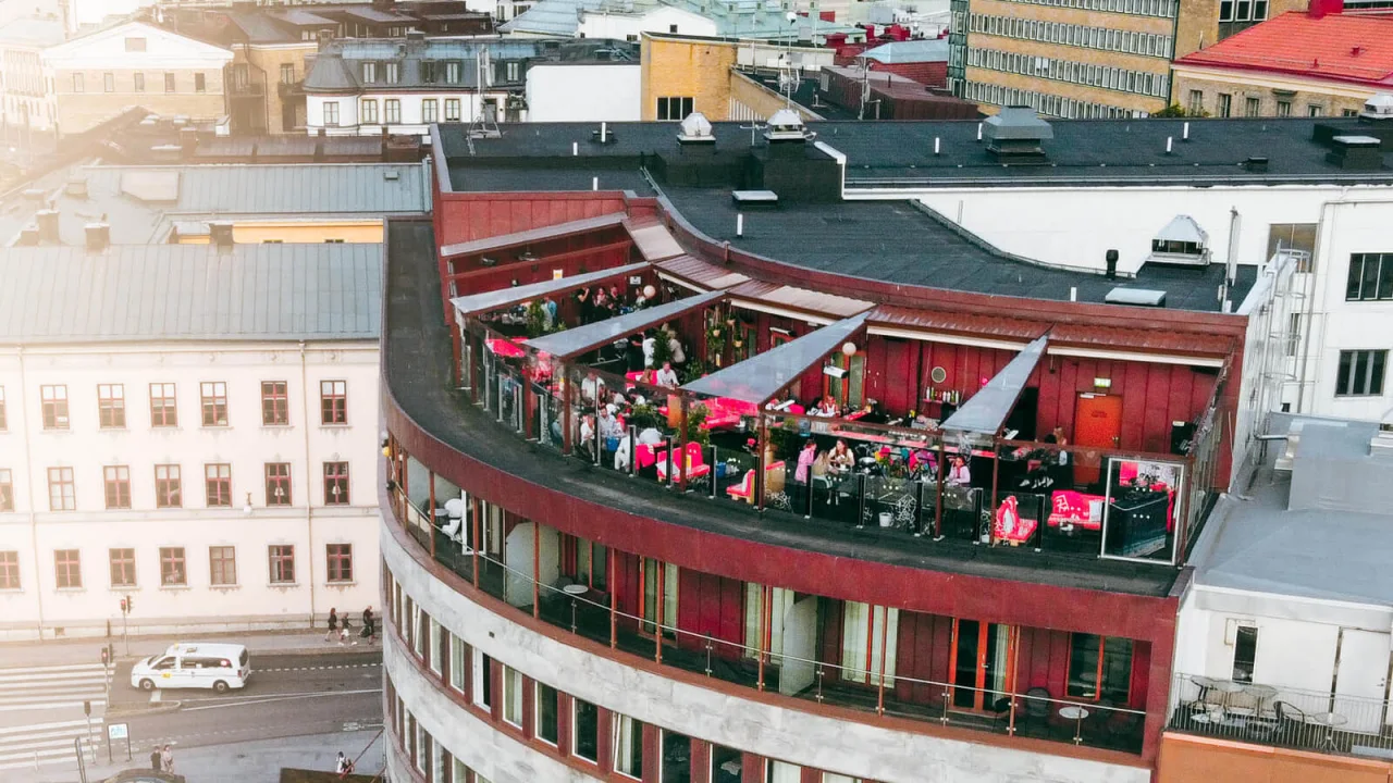 View of rooftop bar TaKeT from above in Gothenburg.
