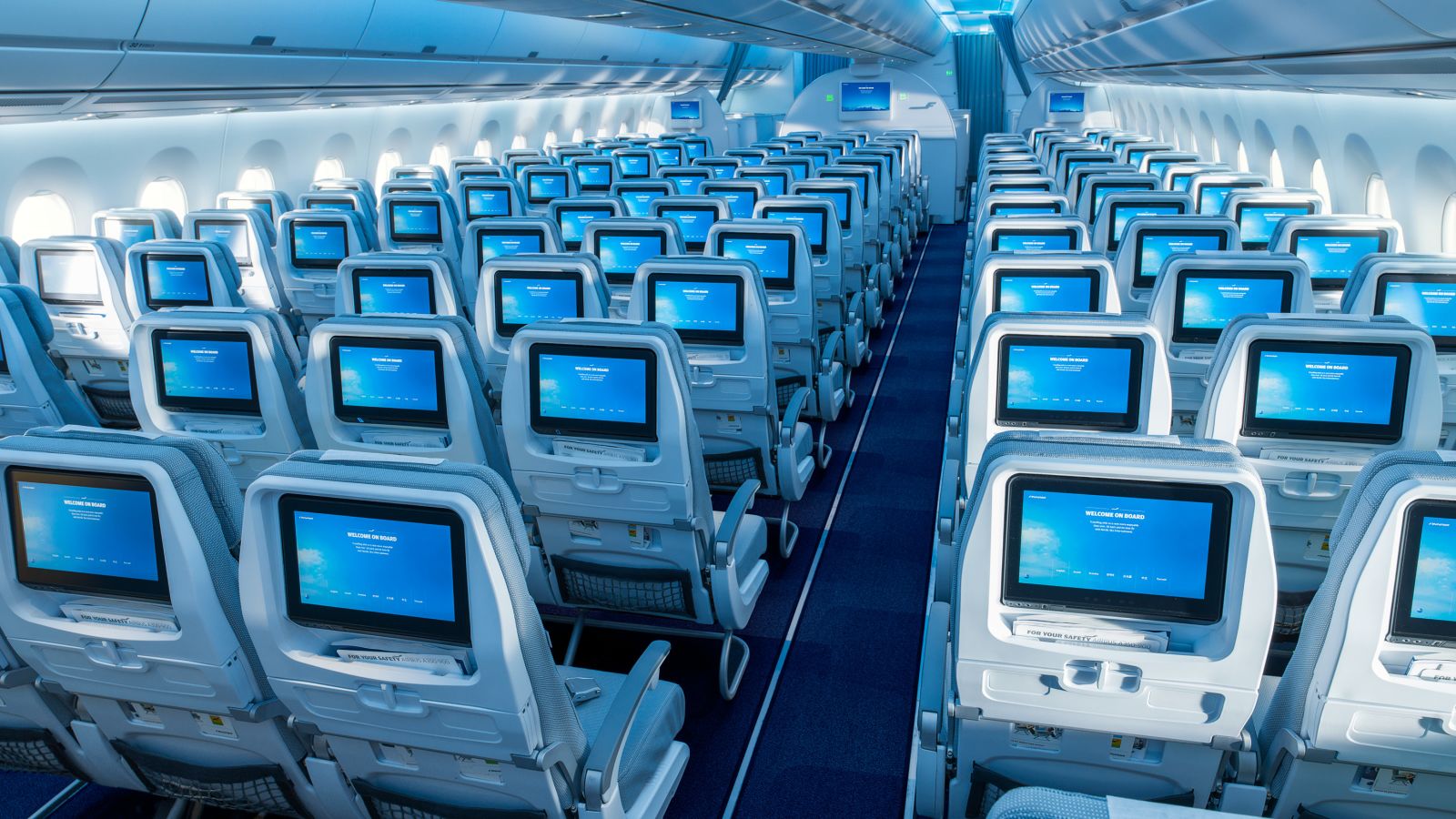 Finnair seats with screens